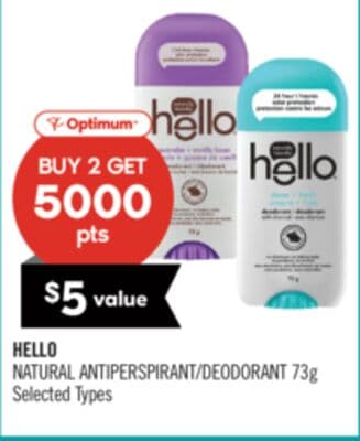 HELLO NATURAL ANTIPERSPIRANT/DEODORANT 73g