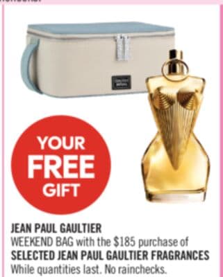 JEAN PAUL GAULTIER WEEKEND BAG with the $185 purchase of SELECTED JEAN PAUL GAULTIER FRAGRANCES