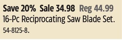 DEWALT 16-Pc Reciprocating Saw Blade Set