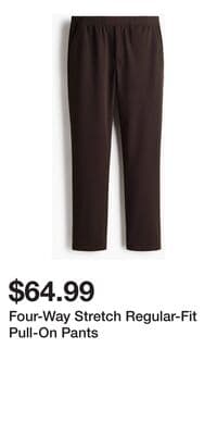 Four-Way Stretch Regular-Fit Pull-On Pants
