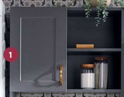 Grey shaker cabinetry