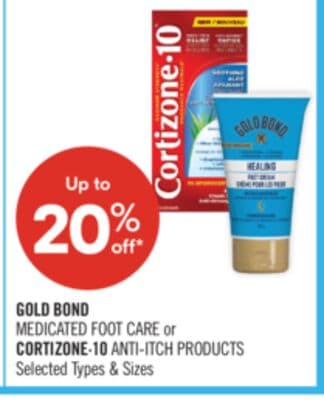 GOLD BOND MEDICATED FOOT CARE or CORTIZONE-10 ANTI-ITCH PRODUCTS