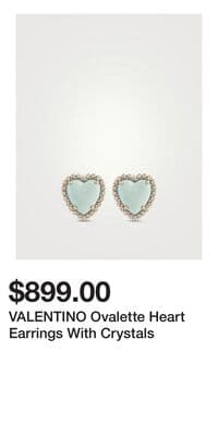 VALENTINO Ovalette Heart Earrings With Crystals