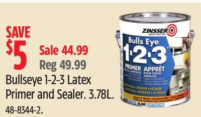 Zinsser Bulls Eye 1-2-3 Latex Primer and Sealer