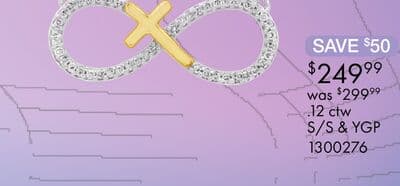 Infinite Love 0.12CTW Diamond Necklace in Sterling Silver & Yellow Gold Plating