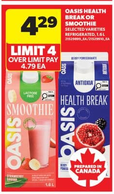 OASIS HEALTH BREAK OR SMOOTHIE, 1.6 L