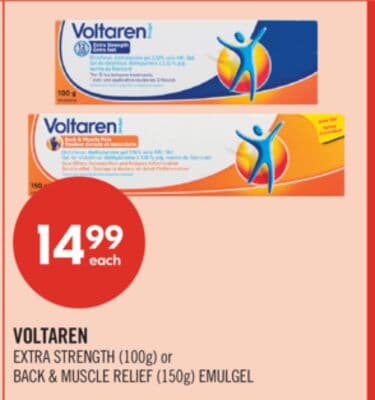 VOLTAREN EXTRA STRENGTH (100g) or BACK & MUSCLE RELIEF (150g) EMULGEL