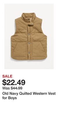 Old Navy Quilted Western Vest for Boys