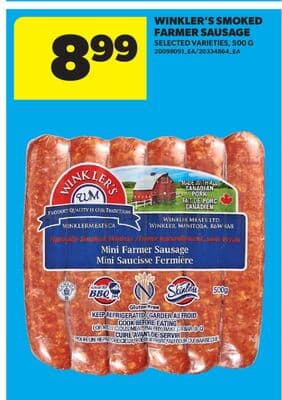 WINKLER'S SMOKED FARMER SAUSAGE, 500 G