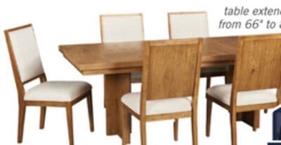 Scott Living Henri 7pc Dining Set with Table & Chairs, 66-84"W Extension, Wood - Brown & Cream
