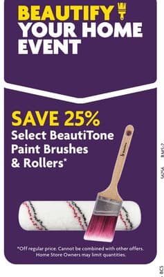 Select Paint Brushes & Rollers*