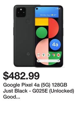 Google Pixel 4a (5G) 128GB Just Black - G025E (Unlocked) Good Condition
