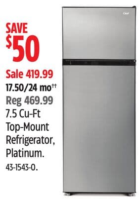 Master Chef 7.5 Cu-Ft Top-Mount Refrigerator