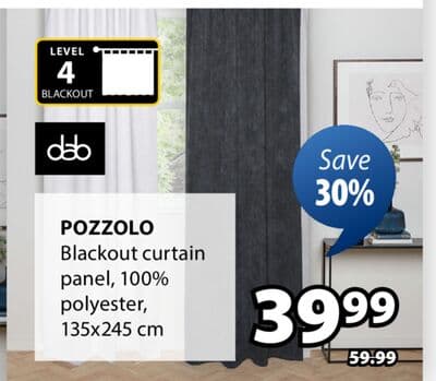 POZZOLO Blackout curtain panel