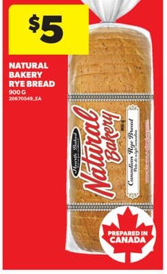 NATURAL BAKERY RYE BREAD, 900 G