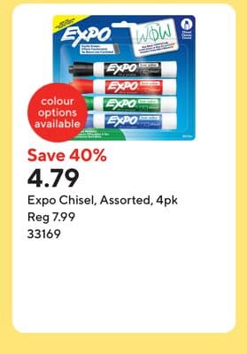 Expo Chisel, Assorted, 4pk