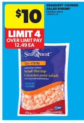 SEAQUEST® COOKED SALAD SHRIMP, 454 G