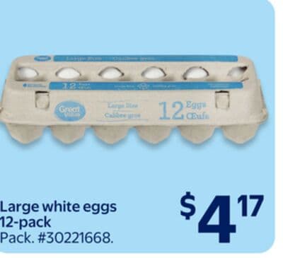 Large white eggs 12-pack