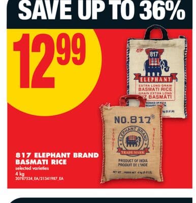 ELEPHANT BRAND BASMATI RICE, 4 KG