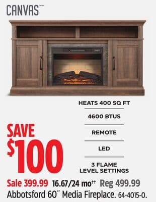 CANVAS Abbotsford 60˝ Media Fireplace