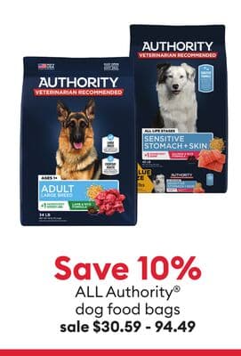 Save 10% ALL Authority® cat food bags