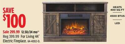 For Living 44˝ Electric Fireplace