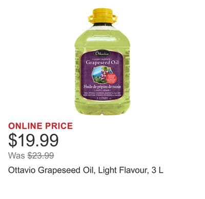 Ottavio Grapeseed Oil, Light Flavour, 3 L