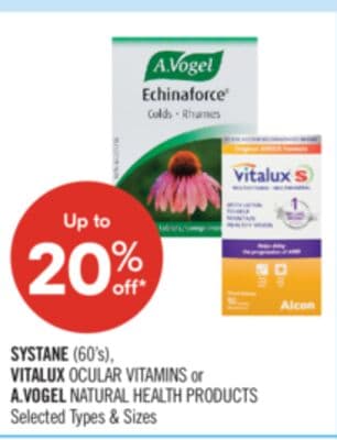 SYSTANE (60's), VITALUX OCULAR VITAMINS or A.VOGEL NATURAL HEALTH PRODUCTS