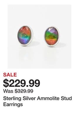 Sterling Silver Ammolite Stud Earrings