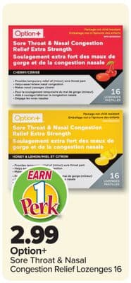 Option+ Throat & Nasal Congestion Relief Lozenges