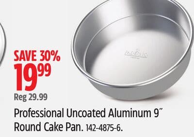 Paderno Professional Uncoated Aluminum 9˝ Round Cake Pan.
