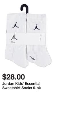 Jordan Kids' Essential Sweatshirt Socks 6-pk