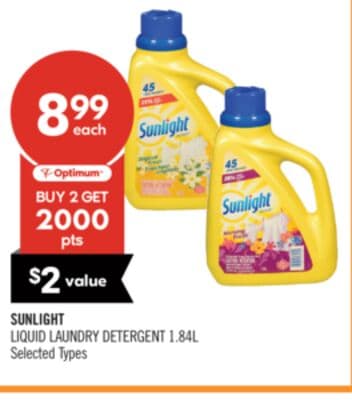 SUNLIGHT LIQUID LAUNDRY DETERGENT 1.84L
