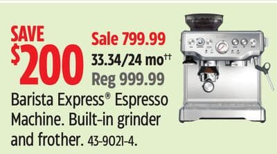 Barista Express® Espresso Machine. Built-in grinder and frother.