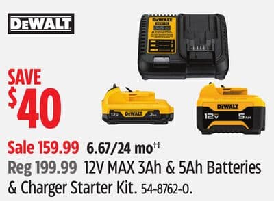 12V MAX 3Ah & 5Ah Batteries & Charger Starter Kit.