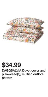 DAGGSALVIA Duvet cover and pillowcase(s), multicolor/floral pattern