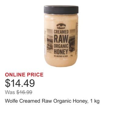 Wolfe Creamed Raw Organic Honey, 1 kg
