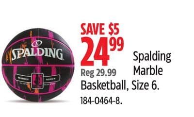 Spalding Marble Basketball, Size 6.