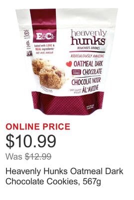 Heavenly Hunks Oatmeal Dark Chocolate Cookies, 567g