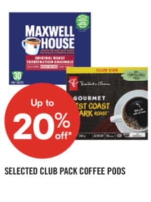 SELECTED CLUB PACK COFFEE PODS