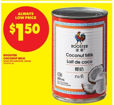 ROOSTER COCONUT MILK, 398 ML