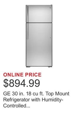 GE 30 in. 18 cu ft. Top Mount Refrigerator with Humidity-Controlled Drawers