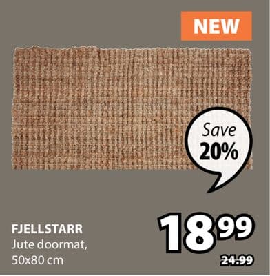 FJELLSTARR Jute doormat