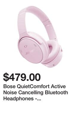 Bose QuietComfort Active Noise Cancelling Bluetooth Headphones - Petal Pink