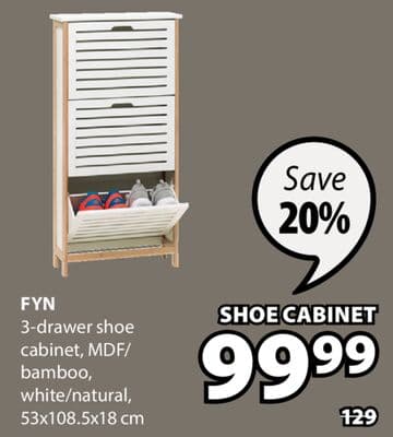 Fyn 3-drawer shoe cabinet