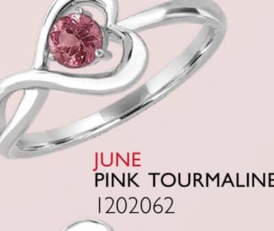 Sterling Silver Pink Tourmaline Infinity Heart Ring
