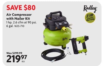 Air Compressor with Nailer Kit