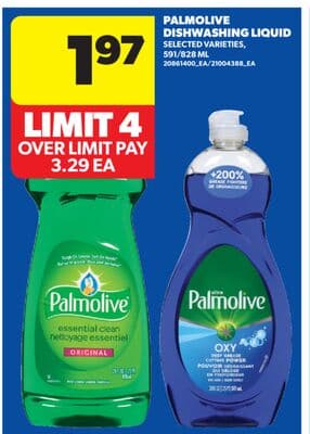 PALMOLIVE DISHWASHING LIQUID, 591/828 ML