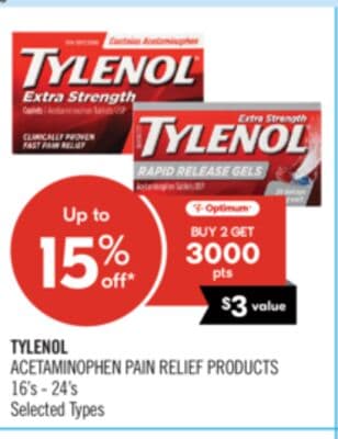 TYLENOL ACETAMINOPHEN PAIN RELIEF PRODUCTS