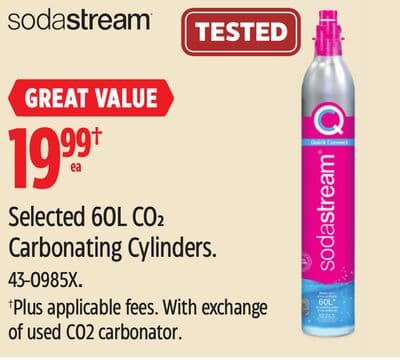 Sodastream Selected 60L CO2 Carbonating Cylinders
